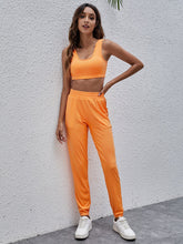 Sports Tank Top & Elastic Waist Sweatpants Set Sai Feel